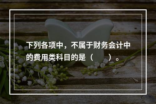 下列各项中，不属于财务会计中的费用类科目的是（　　）。