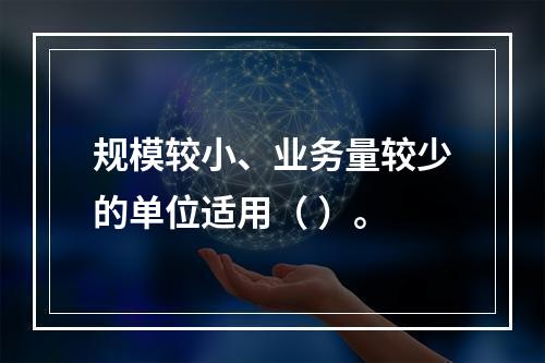 规模较小、业务量较少的单位适用（ ）。