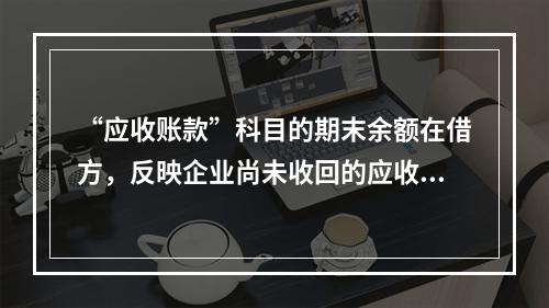 “应收账款”科目的期末余额在借方，反映企业尚未收回的应收账款