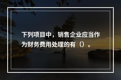 下列项目中，销售企业应当作为财务费用处理的有（）。