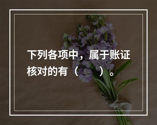 下列各项中，属于账证核对的有（　　）。