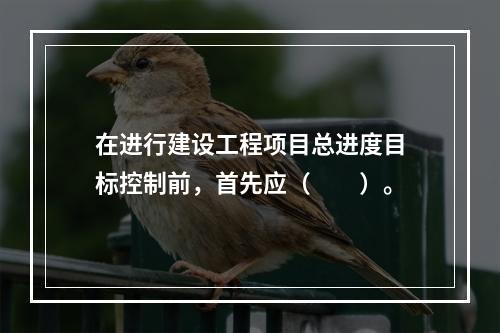 在进行建设工程项目总进度目标控制前，首先应（　　）。