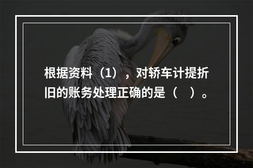 根据资料（1），对轿车计提折旧的账务处理正确的是（　）。