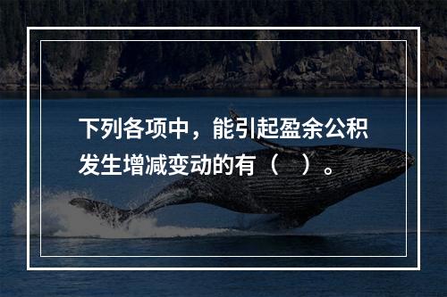 下列各项中，能引起盈余公积发生增减变动的有（　）。