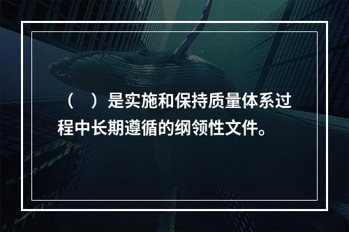 （　）是实施和保持质量体系过程中长期遵循的纲领性文件。