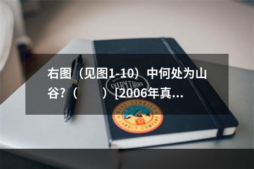 右图（见图1-10）中何处为山谷?（　　）[2006年真题