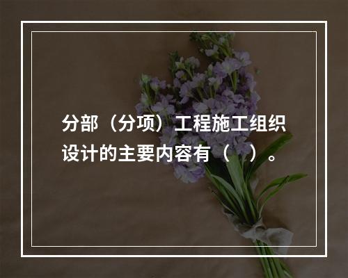 分部（分项）工程施工组织设计的主要内容有（　）。