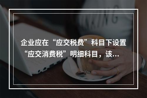 企业应在“应交税费”科目下设置“应交消费税”明细科目，该科目