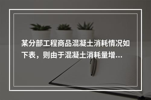 某分部工程商品混凝土消耗情况如下表，则由于混凝土消耗量增加导