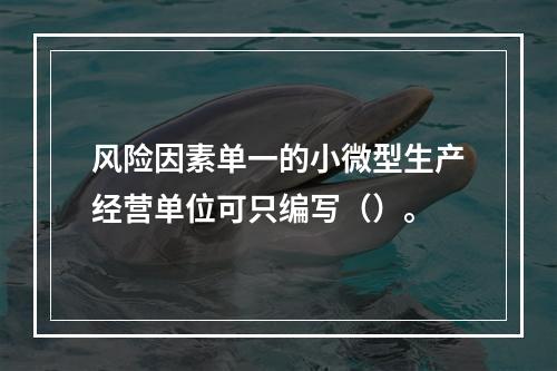 风险因素单一的小微型生产经营单位可只编写（）。