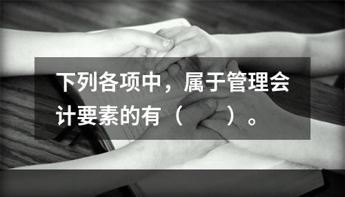 下列各项中，属于管理会计要素的有（　　）。