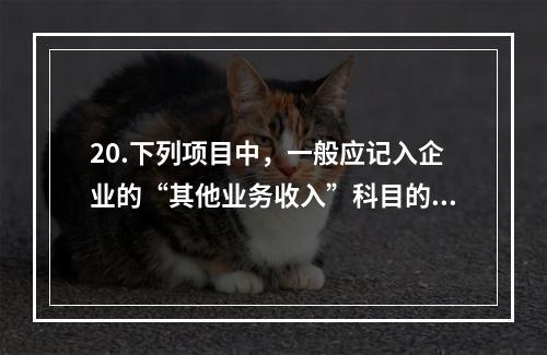 20.下列项目中，一般应记入企业的“其他业务收入”科目的有（