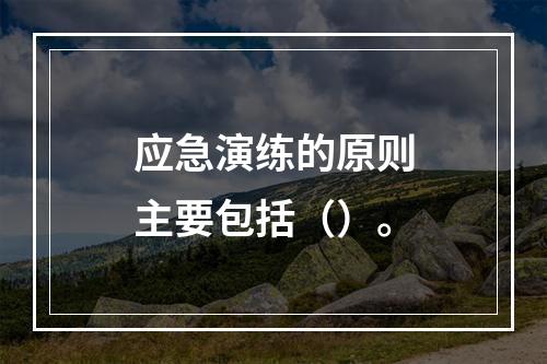 应急演练的原则主要包括（）。