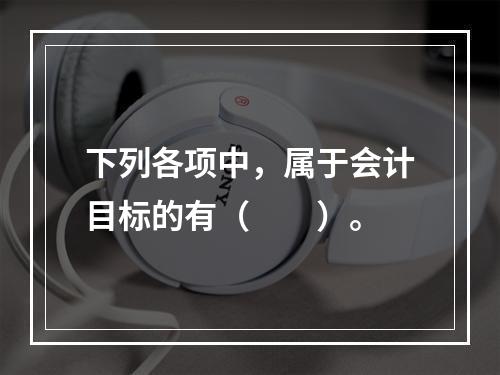 下列各项中，属于会计目标的有（　　）。