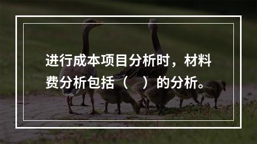 进行成本项目分析时，材料费分析包括（　）的分析。