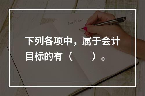 下列各项中，属于会计目标的有（　　）。