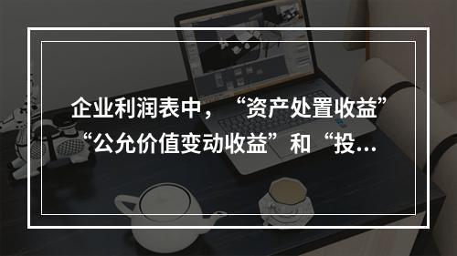 企业利润表中，“资产处置收益”“公允价值变动收益”和“投资收