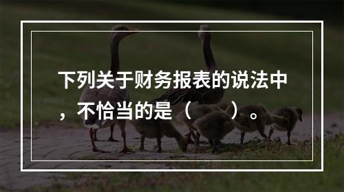 下列关于财务报表的说法中，不恰当的是（　　）。