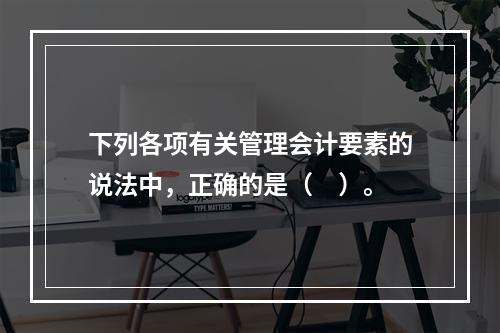 下列各项有关管理会计要素的说法中，正确的是（　）。