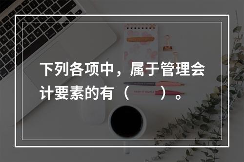 下列各项中，属于管理会计要素的有（　　）。