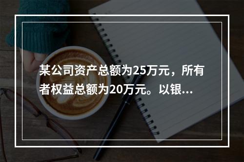 某公司资产总额为25万元，所有者权益总额为20万元。以银行存