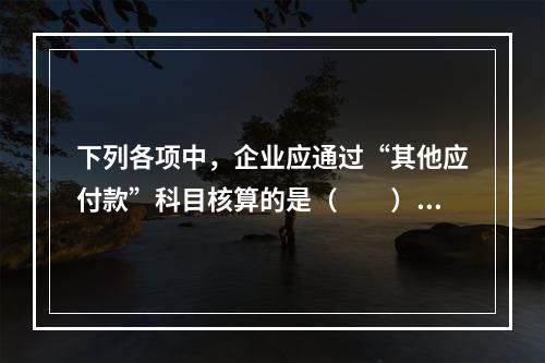 下列各项中，企业应通过“其他应付款”科目核算的是（　　）。