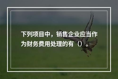 下列项目中，销售企业应当作为财务费用处理的有（）。