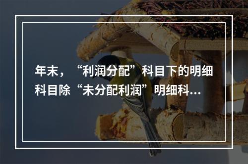 年末，“利润分配”科目下的明细科目除“未分配利润”明细科目外