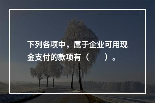 下列各项中，属于企业可用现金支付的款项有（　　）。