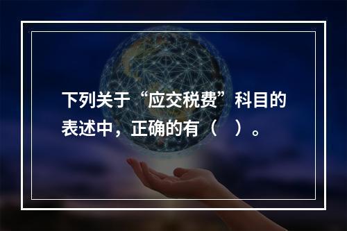 下列关于“应交税费”科目的表述中，正确的有（　）。