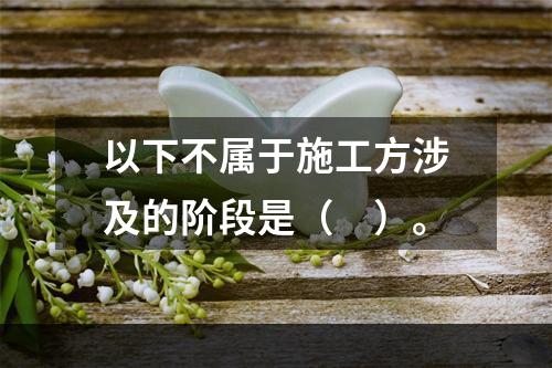 以下不属于施工方涉及的阶段是（　）。