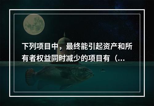 下列项目中，最终能引起资产和所有者权益同时减少的项目有（　）