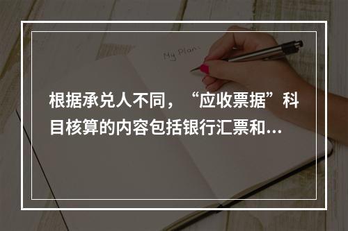 根据承兑人不同，“应收票据”科目核算的内容包括银行汇票和商业