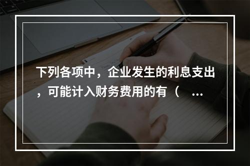 下列各项中，企业发生的利息支出，可能计入财务费用的有（　）。