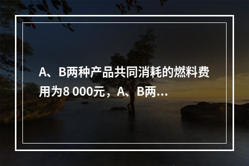 A、B两种产品共同消耗的燃料费用为8 000元，A、B两种产