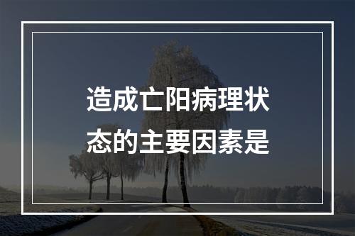 造成亡阳病理状态的主要因素是