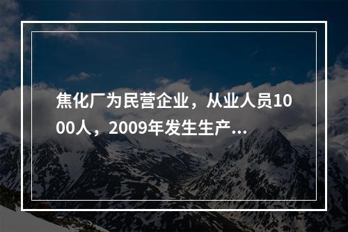 焦化厂为民营企业，从业人员1000人，2009年发生生产安全