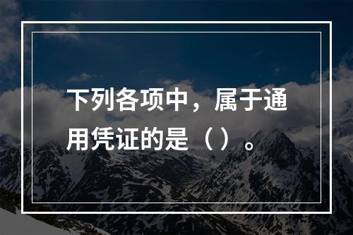 下列各项中，属于通用凭证的是（ ）。