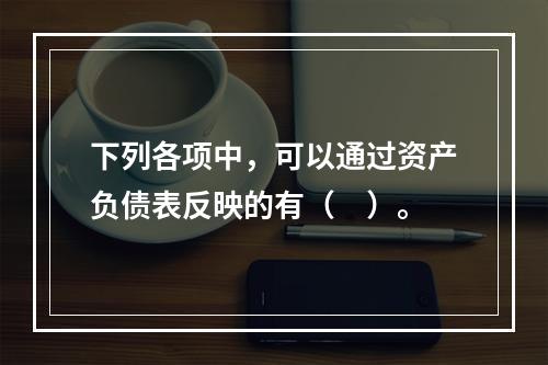 下列各项中，可以通过资产负债表反映的有（　）。