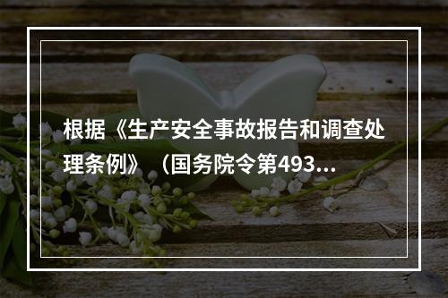 根据《生产安全事故报告和调查处理条例》（国务院令第493号）