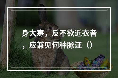 身大寒，反不欲近衣者，应兼见何种脉证（）