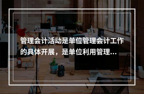 管理会计活动是单位管理会计工作的具体开展，是单位利用管理会计