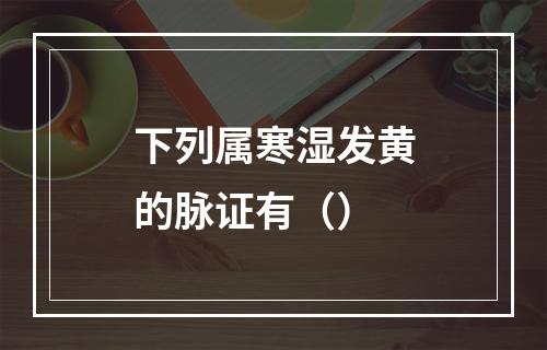 下列属寒湿发黄的脉证有（）