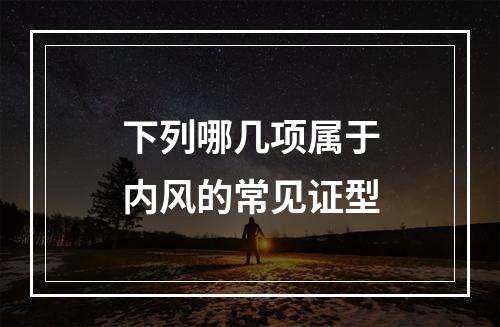 下列哪几项属于内风的常见证型