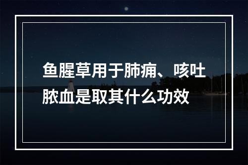 鱼腥草用于肺痈、咳吐脓血是取其什么功效