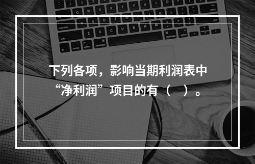 下列各项，影响当期利润表中“净利润”项目的有（　）。