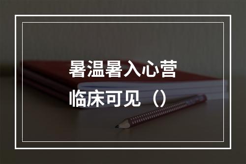 暑温暑入心营临床可见（）