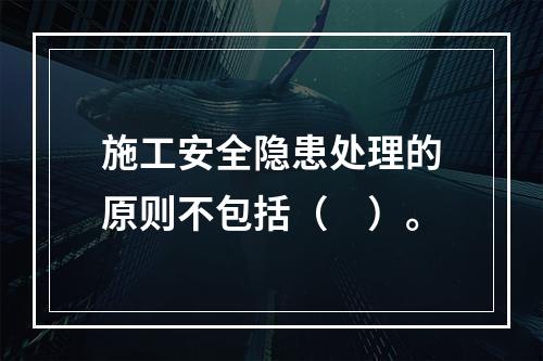 施工安全隐患处理的原则不包括（　）。