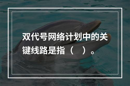 双代号网络计划中的关键线路是指（　）。