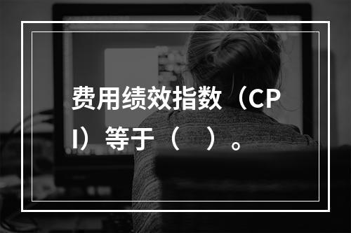 费用绩效指数（CPI）等于（　）。